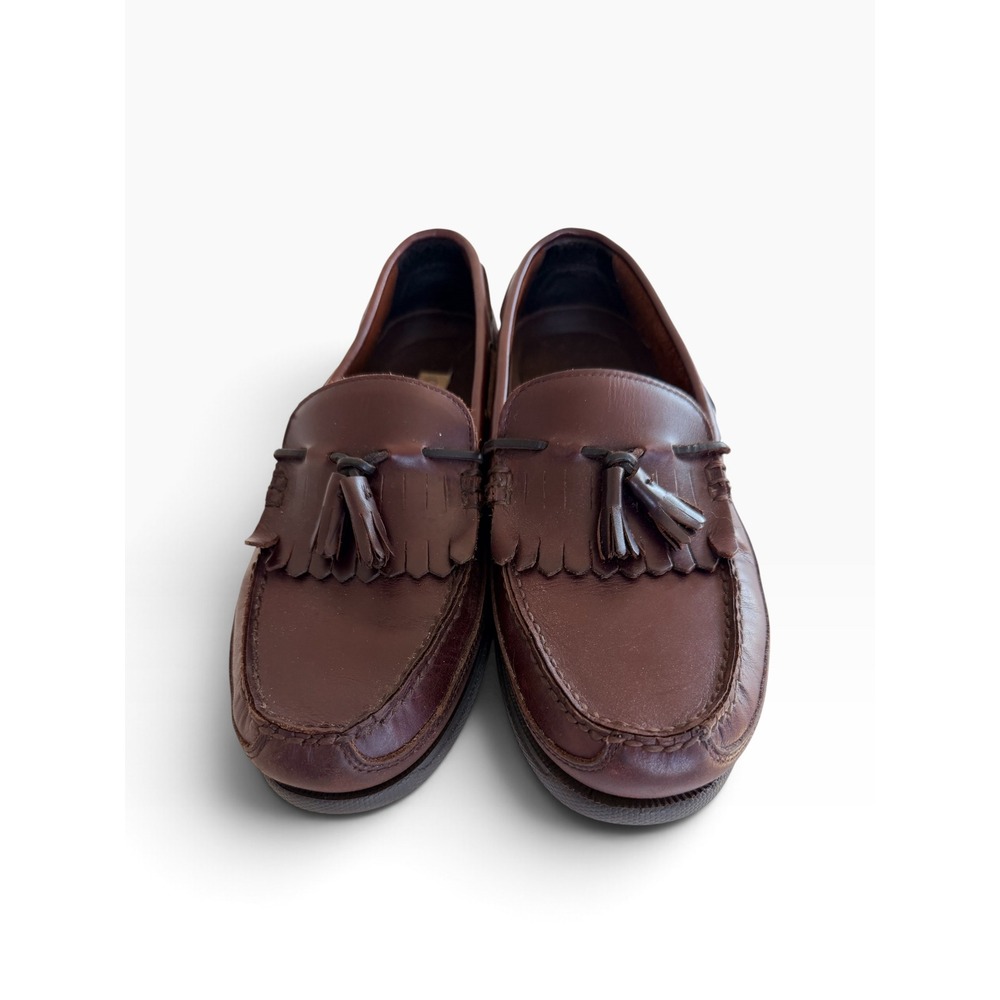 GH Bass Henry II Mens 9.5 Brown Leather Kiltie Tassel Loafers 1671-205
